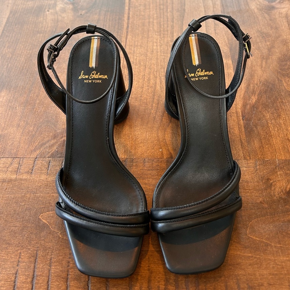 Sam Edelman Kia Block Heel Sandal | Black Leather| Size 7 - Picture 3 of 10